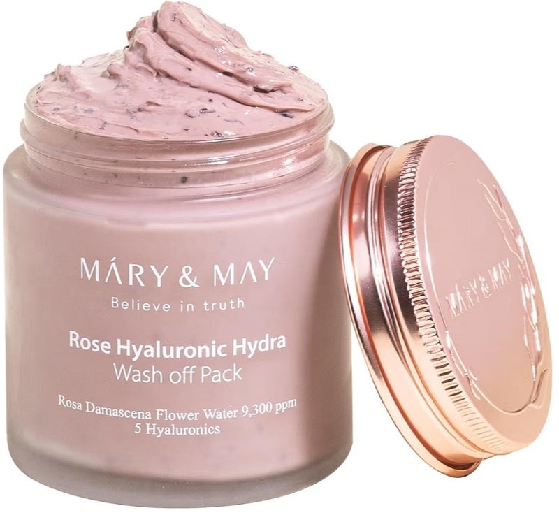 Mary & May, Rose & Hyaluronic Hydra  Wash Off Pask, 4.4 oz (125 g) - Image 1